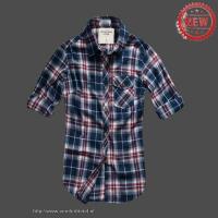 dames abercrombie fitch plaid lang overhemd rood koningsblauw Haarlem Shop zmoti607